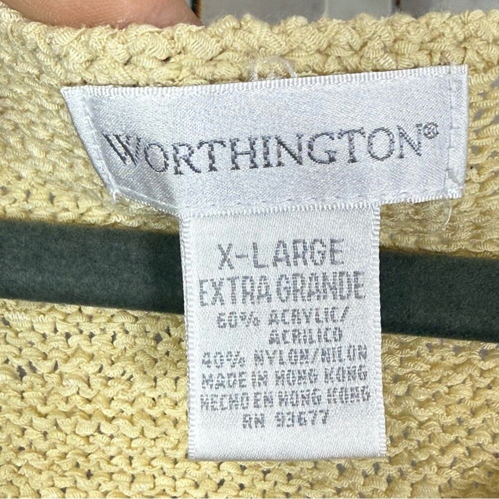 Worthington Tan Knit Tank Top with Beaded Crochet Details. Size XL. - Picture 3 of 5